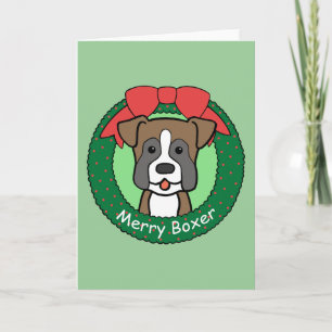 Boxer Christmas Holiday Card