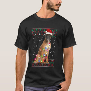 Boxer Christmas Lights Family Matching Dog Lover T-Shirt