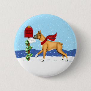 Boxer Christmas Mail 6 Cm Round Badge