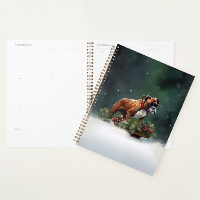 Boxer Christmas snow winter Planner (Display)