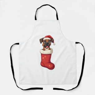 Boxer Christmas Stocking dog Apron