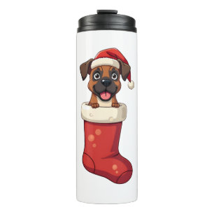 Boxer Christmas Stocking dog Thermal Tumbler