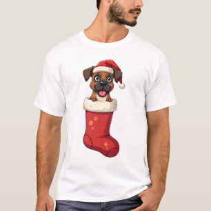 Boxer Christmas Stocking T-Shirt