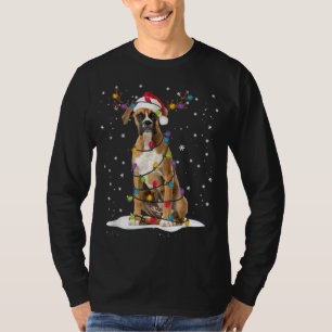 Boxer Christmas Tree Light Pajama Dog Lover Xmas G T-Shirt