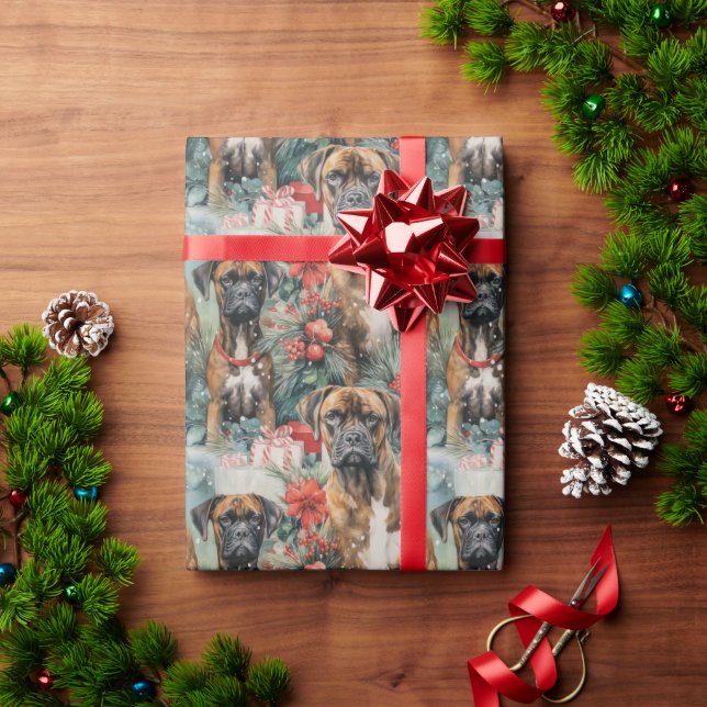Boxer Christmas Wrapping Paper (Holiday Gift)