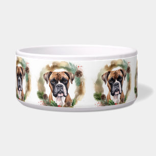Boxer Christmas Wreath Festive Pup