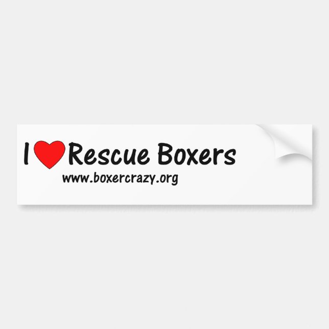 Boxer Crazy Rescue Bumper Sticker - DYO (Front)