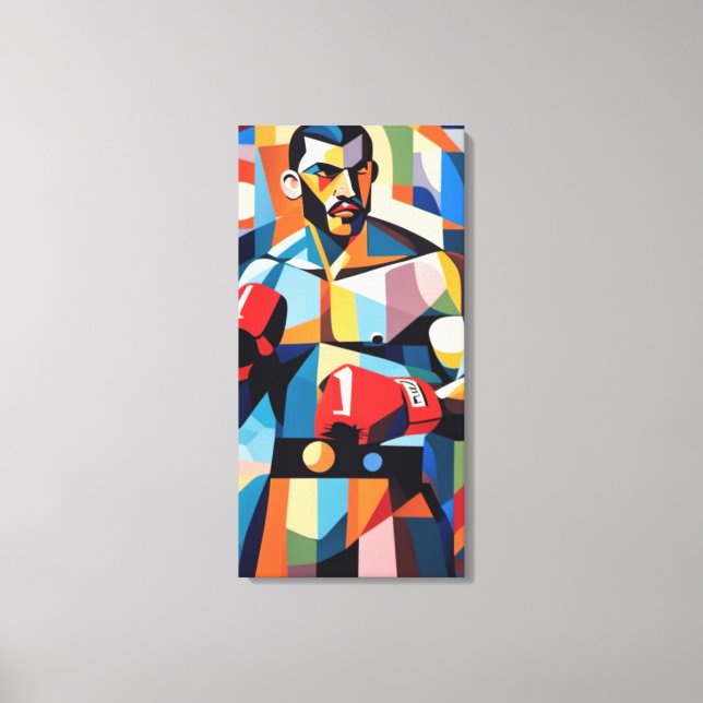 Boxer Cubism Canvas Print (Front)