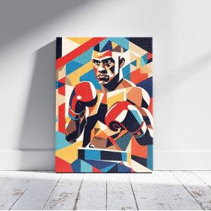 Boxer Cubism Canvas Print