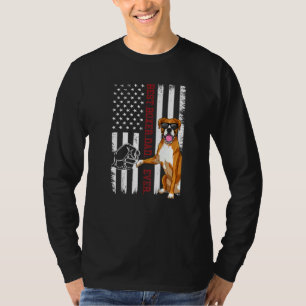 Boxer Dad Dog Boxer Dog Apparel American Flag For T-Shirt