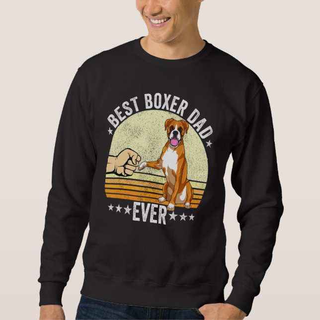 Boxer Dad Dog Boxer Dog Apparel Retro Sunset For M Sweatshirt (Front)