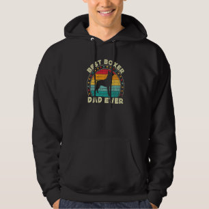 Boxer Dad For Men Retro Boxer Dog  Owner Daddy Hoodie