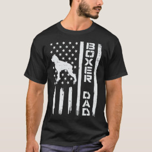 Boxer Dad US Flag Vintage Patriotic Dog Lover Owne T-Shirt