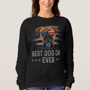 Boxer Dad Vintage American Flag Patriotic Dog Sweatshirt