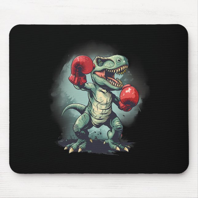 Boxer Dinosaur Boxing Dino Kickboxing T-rex Boxing Mouse Pad (Front)