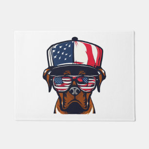 Boxer Dog 4th of July Doormat