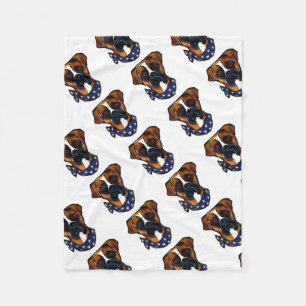 Boxer Dog 4th of July Fleece Blanket
