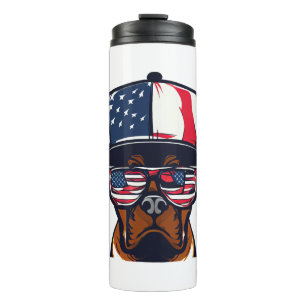 Boxer Dog 4th of July Thermal Tumbler