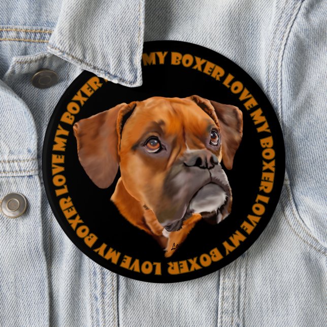 Boxer Dog 6 Cm Round Badge (In Situ)
