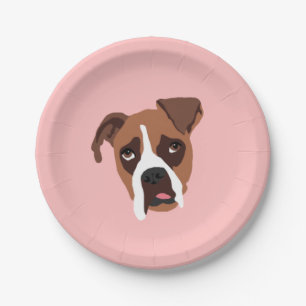 Boxer Dog 7" Paper Plates