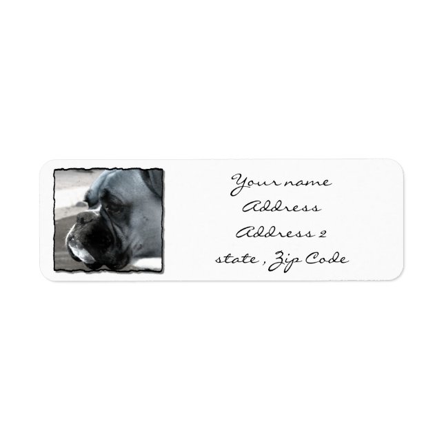 Boxer Dog Address Label (Front)
