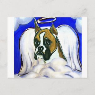 Boxer dog angel postcard