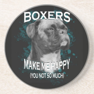 Boxer Dog Animal Lovers Art Text Coaster