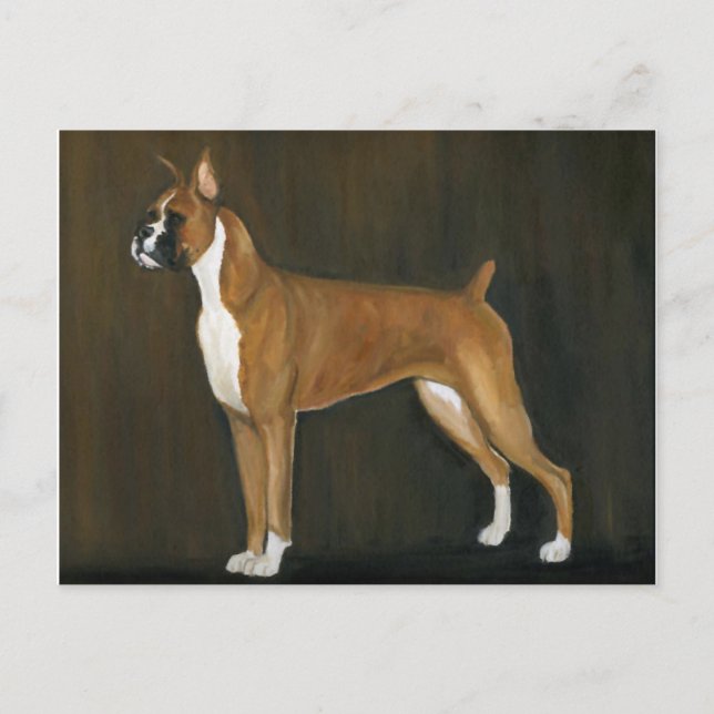 Boxer Dog Art Postcard (Front)