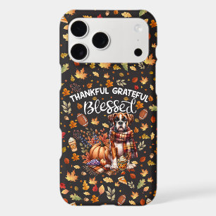 Boxer Dog Autumn Plaid Scarf Pumpkin Starry Night