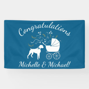 Boxer Dog Baby Shower Banner