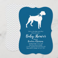 Boxer Dog Baby Shower Blue Boy