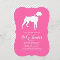 Boxer Dog Baby Shower Pink Girl