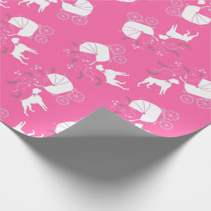 Boxer Dog Baby Shower Pink Girl Wrapping Paper