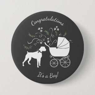 Boxer Dog Baby Shower Puppy 7.5 Cm Round Badge