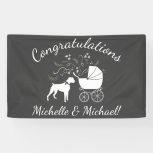 Boxer Dog Baby Shower Puppy Banner