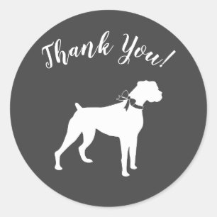 Boxer Dog Baby Shower Puppy Grey Classic Round Sticker