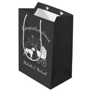 Boxer Dog Baby Shower Puppy Grey Medium Gift Bag