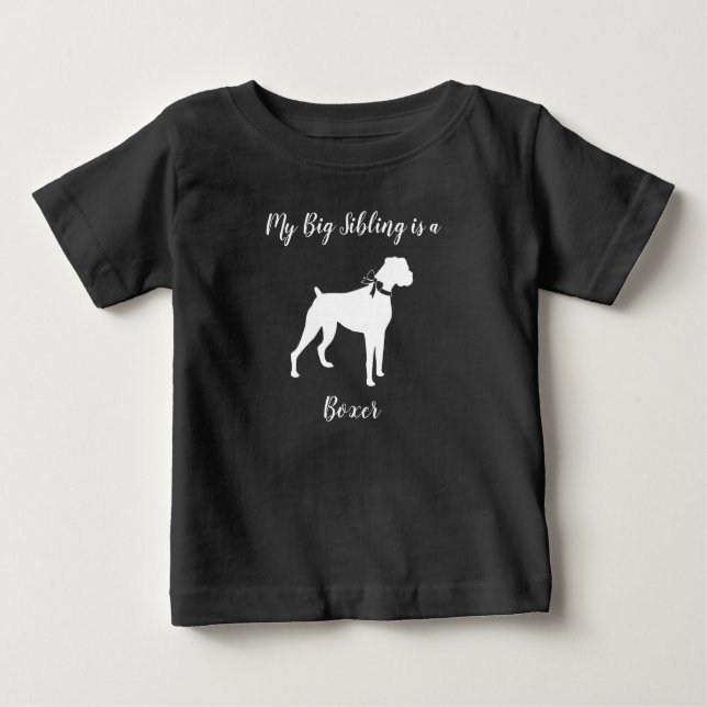 Boxer Dog Baby Shower Puppy Grey T-Shirt (Front)