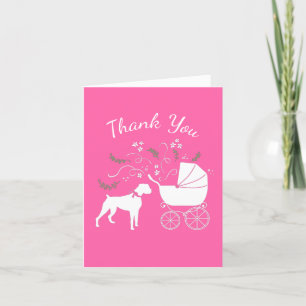 Boxer Dog Baby Shower Puppy  Thank You Card