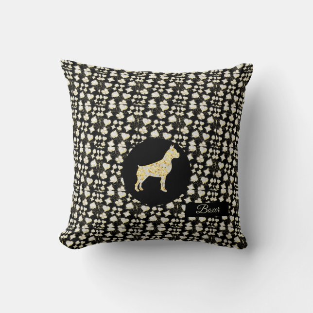 BOXER DOG BLING CUSHION (Front)