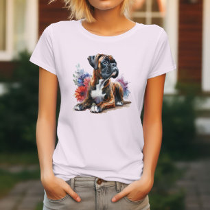 Boxer Dog & Blooms T-Shirt