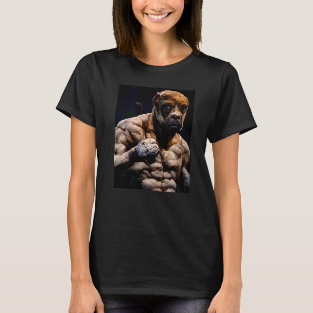 Boxer Dog Body Builder T-Shirt (Front)