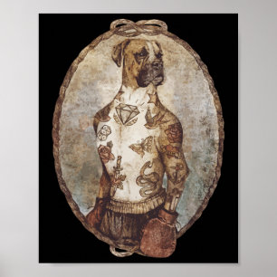 Boxer Dog Boxing Funny Boxer Art Box Club For Men Poster