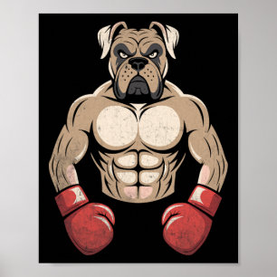 Boxer Dog Boxing Gloves Pet Dogs Boxers Men Women  Poster