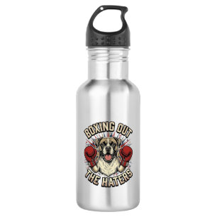 Boxer Dog Boxing Out The Haters Funny T-Shirt Desi 532 Ml Water Bottle
