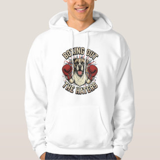 Boxer Dog Boxing Out The Haters Funny T-Shirt Desi Hoodie