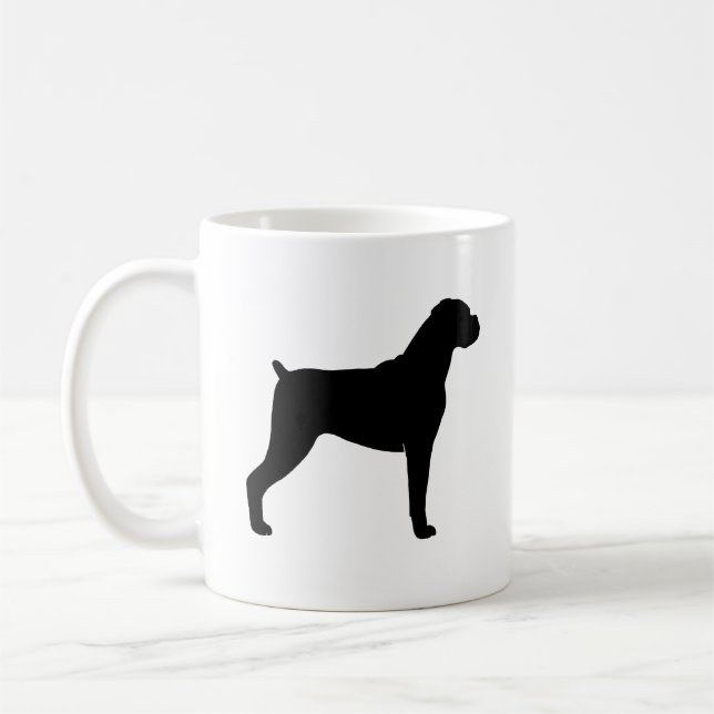 Boxer Dog Breed Silhouettes Coffee Mug (Left)