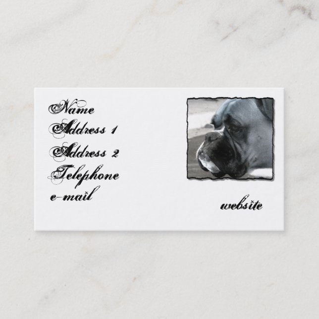 Boxer Dog Business card (Front)