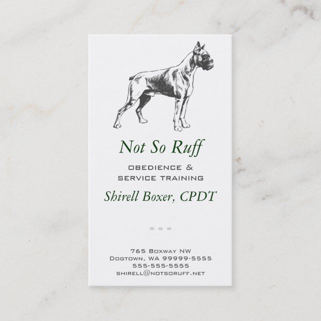 Boxer Dog Business Card (Front)
