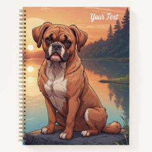 Boxer Dog by Lake Notebook